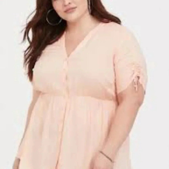 NWOT Torrid Babydoll Challis Tie Sleeve Top 3X - Picture 9 of 9